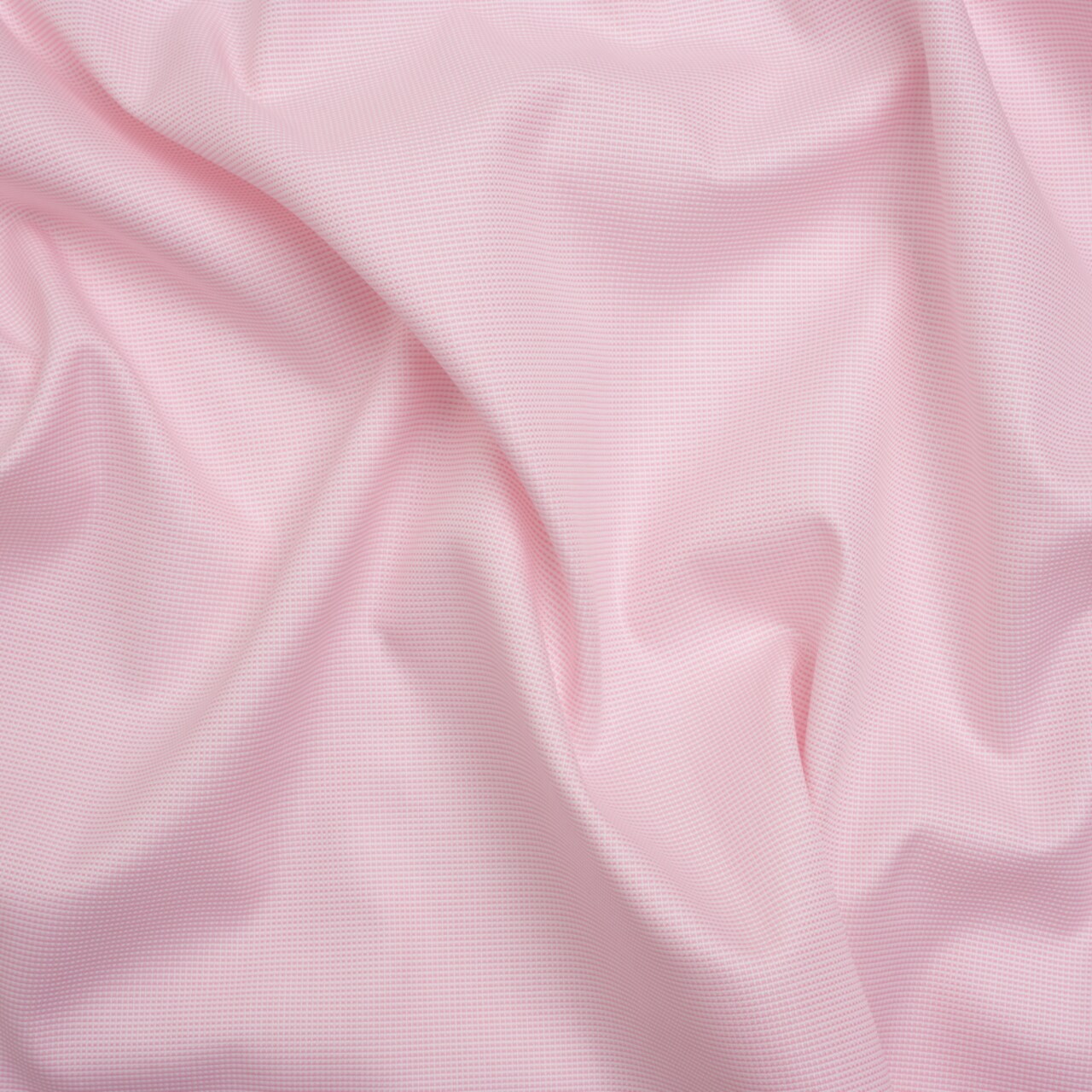1 Yard Cotton Oxford Shirting Baby Pink and White Micro Checks Deadstock